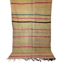 Tapete marroquino feito à mão marrom claro branco franja listrado tapete vintage comprar usado  Enviando para Brazil