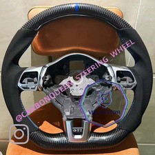 Usado, Volante de fibra de carbono real para vw golf mk6 gti Jetta com ANEL AZUL/CAMURÇA  comprar usado  Enviando para Brazil