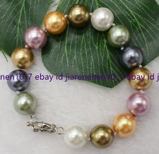 8/10/12/14mm Original Multicolorido South Sea Shell Pearl Contas Redondas Pulseira 7.5" comprar usado  Enviando para Brazil