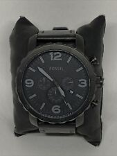 Relógio Fossil Nate JR1354 masculino couro preto mostrador analógico quartzo genuíno JK887 comprar usado  Enviando para Brazil