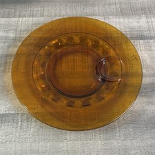 Usado, Antigo prato de lanche Indiana vidro âmbar coroa do rei impressão digital 10 1/2" 1960 comprar usado  Enviando para Brazil