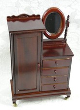 Antigo armário cômoda espelhada miniatura vitoriana chifforobe casa de bonecas comprar usado  Enviando para Brazil