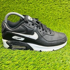 Tênis Nike Air Max 90 masculino tamanho 4.5Y preto branco couro atlético, usado comprar usado  Enviando para Brazil