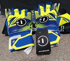 Guantes de portero N1 niños talla 6 amarillo fluorescente y azul segunda mano  Embacar hacia Mexico