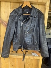 Vintage black leather for sale  LINCOLN