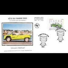 FDC soie - Fête du timbre. Citroën Méhari - 25/9/2021 Paris comprar usado  Enviando para Brazil