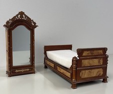 Conjunto de guarda-roupa JBM casa de bonecas miniatura quarto cama e armário 1:12 LEIA comprar usado  Enviando para Brazil