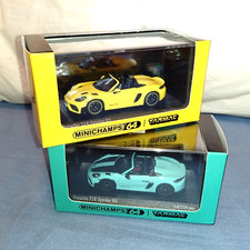 Usado, Tarmac Works PORSCHE 718 SPYDER RS Amarelo Perfeito e Corrida (Lote de 2) LEIA POR FAVOR comprar usado  Enviando para Brazil