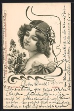 Lithographie dame kleid gebraucht kaufen  Berlin
