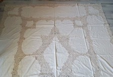 Antique embroidered tablecloth d'occasion  Expédié en Belgium