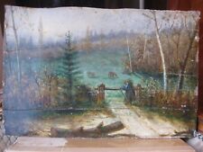 Antique landscape painting d'occasion  Expédié en Belgium