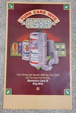 Pôster vintage Budweiser transforma latas em dinheiro cerveja Mancave colecionável comprar usado  Enviando para Brazil