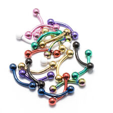 Pacote com 10 anéis de sobrancelha de titânio anodizado barra curva Tragus Rook 16G comprar usado  Enviando para Brazil