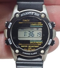 Usado, Timex Atlantis relógio feminino preto cinza plástico 100m data alarme cronômetro quartzo comprar usado  Enviando para Brazil