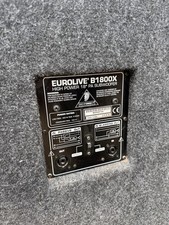Speaker behringer subwoofer for sale  NORWICH