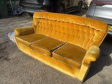Velvet gold sofa for sale  SEVENOAKS