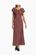 Vestido maxi DOEN Beatriz floral de seda manga curta tamanho M original. US$ 448 NOVO comprar usado  Enviando para Brazil