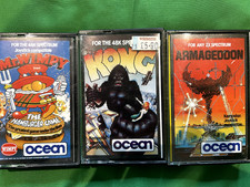 3 jogos originais Spectrum. Software Armageddon, Kong & Mr Wimpy da Ocean. comprar usado  Enviando para Brazil