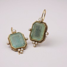 Intaglio earrings edwardian for sale  Dobbs Ferry