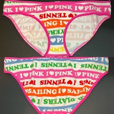 Calcinha de biquíni Victoria's Secret VTG VS I ♡ ROSA tênis vela rara 2005 *falhas* comprar usado  Enviando para Brazil