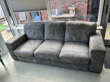 Seater grey suede for sale  MANCHESTER