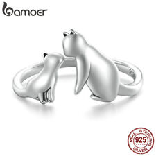 BAMOER Plata Esterlina 925 Divertido Animal Gato Amante Anillo Abierto Fiesta Mujeres Regalo  segunda mano  Embacar hacia Argentina