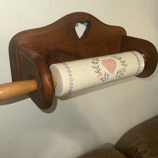 Antigo suporte de rolo de massa de madeira maciça feito à mão montado na parede decoração de cozinha fazenda comprar usado  Enviando para Brazil