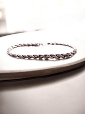 Pulseira de corrente de trigo vintage prata esterlina 925 italiana Spiga 8"... comprar usado  Enviando para Brazil