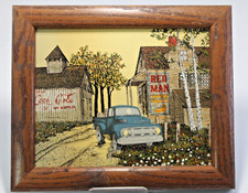 Coca-Cola H. Hargrove 12 x 10" pintura rural cena americana Ford caminhão homem vermelho mastigar comprar usado  Enviando para Brazil