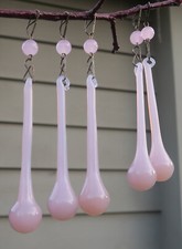 30 peças de lustre de cristal de vidro real 3" prisma frisado rosa opalina lâmpada comprar usado  Enviando para Brazil