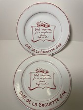 WILLIAMS-SONOMA Mercado Francês “Cafe De La Baguette D’or” Pratos 9” Conjunto de 2 comprar usado  Enviando para Brazil