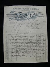 1921 facture lettre d'occasion  Lens