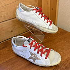 Tênis Golden Goose Superstar ouro branco estrela glitter couro camurça comprar usado Tênis Golden Goose Superstar ouro branco estrela glitter couro camurça comprar usado  Enviando para Brazil