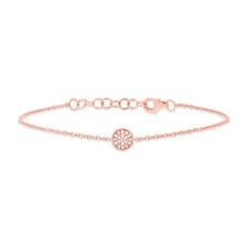 Berloque de disco de diamante natural real pulseira de casamento feminina em ouro rosa 10K comprar usado  Enviando para Brazil