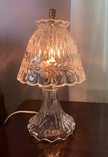Abajur de mesa de cabeceira floral vidro cristal gravado vintage Cottagecore FrenchCountry comprar usado  Enviando para Brazil