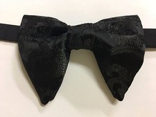 Gravata borboleta brocada preta feita à mão estilo vintage anos 70 gravata borboleta pré-amarrada ajustável comprar usado  Enviando para Brazil