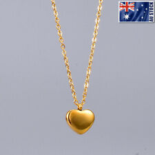Colar pingente de coração feminino folheado a ouro 18K aço inoxidável brilhante sólido comprar usado  Enviando para Brazil