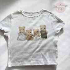 Camiseta bebê família Sylvanian fofa gráfica bebê Y2K crop top bonito Y2K bebê camiseta comprar usado  Enviando para Brazil