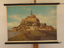 Usado, Wandbild Frankreich Normandie Mont St. Saint-Michel Kloster 70x50cm vintage~1955 comprar usado  Enviando para Brazil