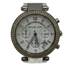 Relógio feminino Michael Kors Parker mostrador prateado cronógrafo aço inoxidável comprar usado  Enviando para Brazil