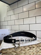 AUTÊNTICO CINTO CHARME LOGOTIPO COURO PRETO CHRISTIAN DIOR TAMANHO 105 84BM-0054 comprar usado  Enviando para Brazil
