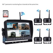 Câmera de backup sem fio 7" AHD monitor DVR caminhão gravação digital tela dividida comprar usado  Enviando para Brazil