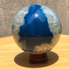 Usado, 320G raro geodo ágata azul bola de quartzo esfera de cristal amostra mineral cura comprar usado  Enviando para Brazil