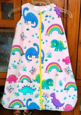 Usado, Saco de dormir feito à mão forrado de lã/flanela bebê dinossauro e arco-íris 9 a 18 meses comprar usado  Enviando para Brazil