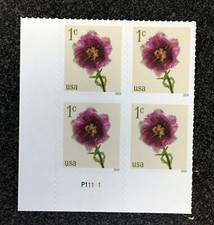 Usado, 2024EUA #5897 1c tulipas com franjas - bloco de prato de 4 flores em perfeito estado NH comprar usado  Enviando para Brazil