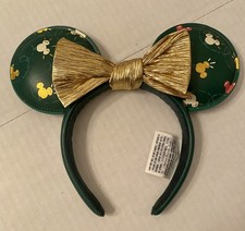 Usado, Tiara de orelha Mickey luzes de Natal 2024 parques da Disney verde e dourado arco comprar usado  Enviando para Brazil