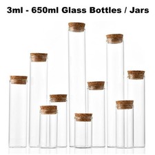 Atacado 3ml-650ml pequenos frascos de vidro transparente pequenos frascos de abertura larga com cortiça B, usado comprar usado  Enviando para Brazil
