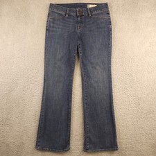 Jeans feminino Gap 10 azul curvilíneo bootcut alargamento algodão aba elástica bolso escuro comprar usado  Enviando para Brazil