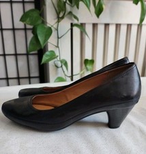 Clarks black leather for sale  PRESTATYN