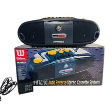 Wilson Sports amarelo Boombox rádio AM/FM toca-fitas cassete AC/DC portátil comprar usado  Enviando para Brazil